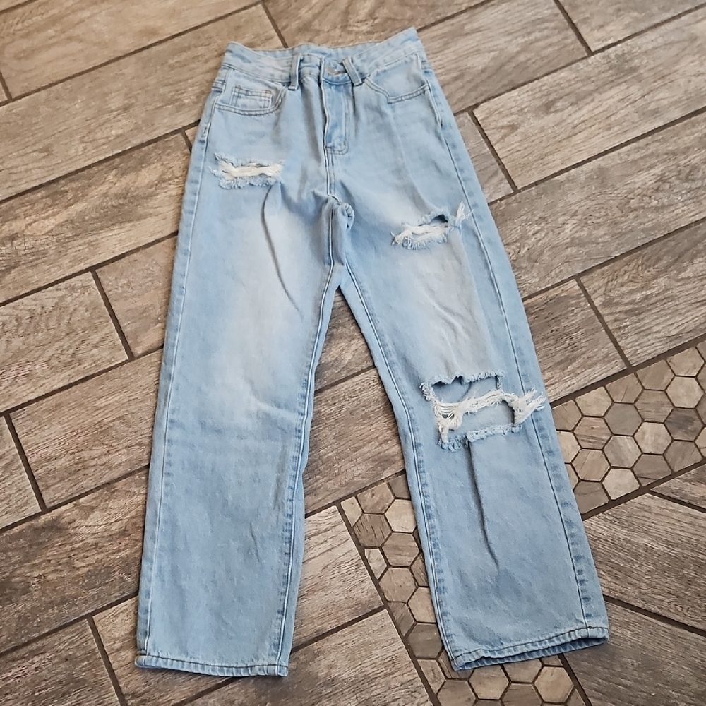 SHEIN Light Blue Wideleg Jeans